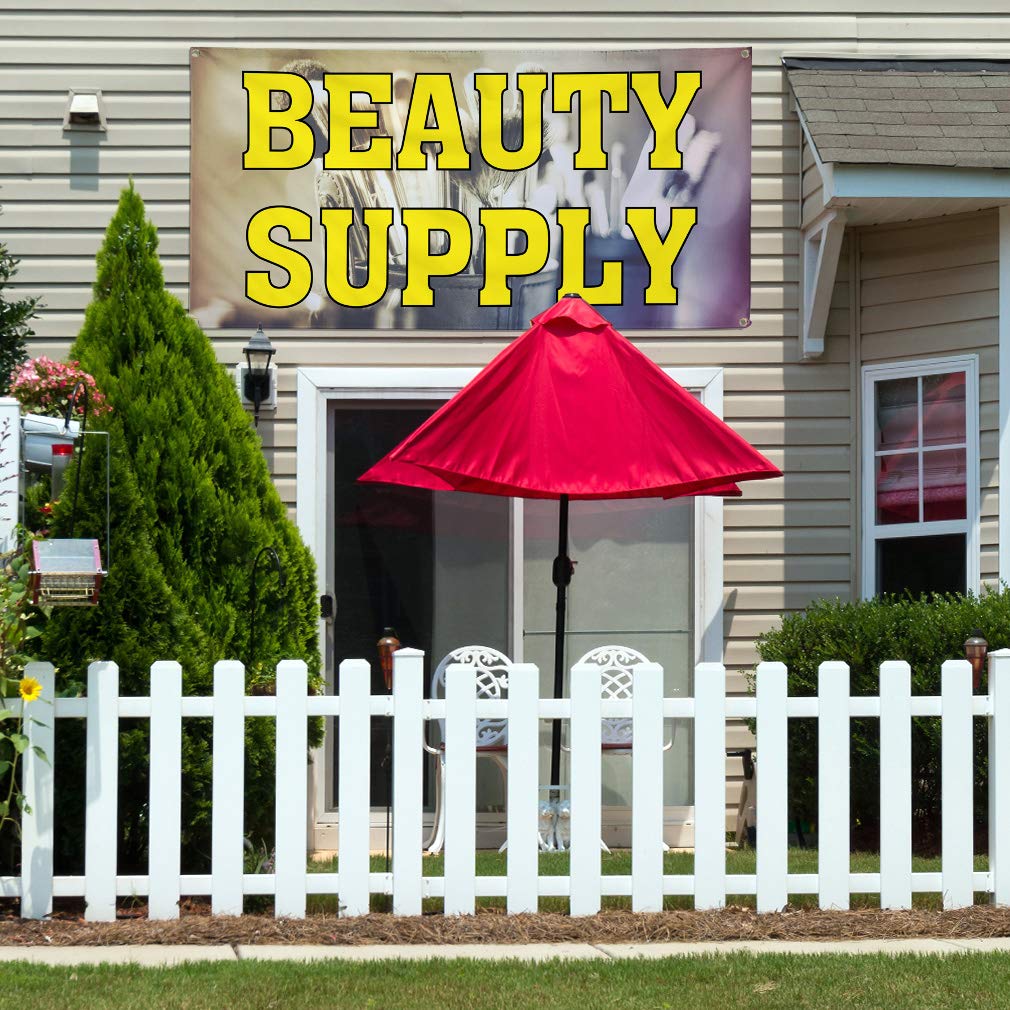 Vinyl Banner - 48x96 Inches, Weatherproof Outdoor Sign with 8 Grommets for Beauty Supply Stores, Business Advertising & Industrial Yard Signs - Perfect for Retail Promotions, Trade Shows & Construction Site Safety