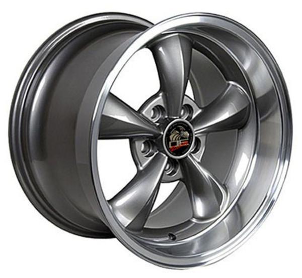 18 Inch Gunmetal Machined Lip Replacement Wheels for 1994-2004 Ford Mustang - OEM Style Replica Rims (Part #8181837) - Perfect for Car Upgrades, Restoration Projects & Performance Enhancement