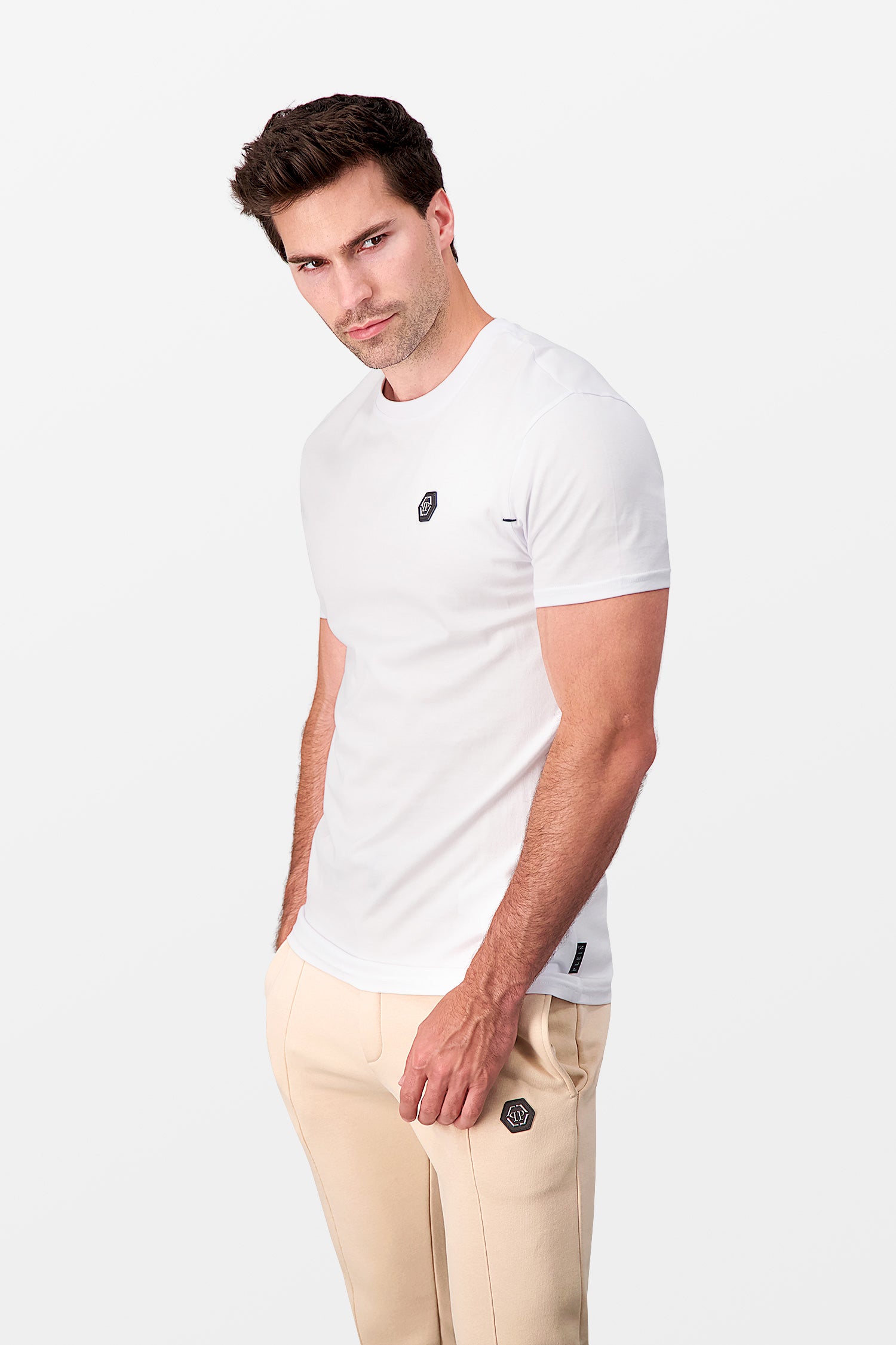 Philipp Plein White Round Neck Short Sleeve T-Shirt for Men | Casual Cotton Tee for Streetwear & Everyday Outfits