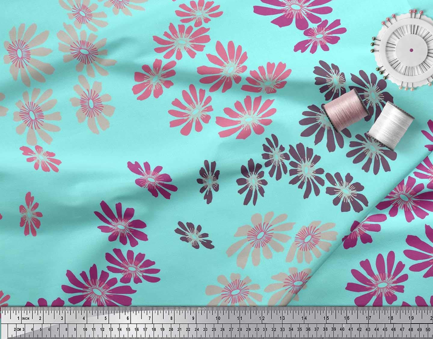 Soimoi Moss Georgette Brown Fabric by The Yard - 42 Inch Wide Floral Print Fabric for Dresses, Scarves & DIY Fashion Projects - Artistic Flower Splash Design - Lightweight & Flowy Material for Sewing