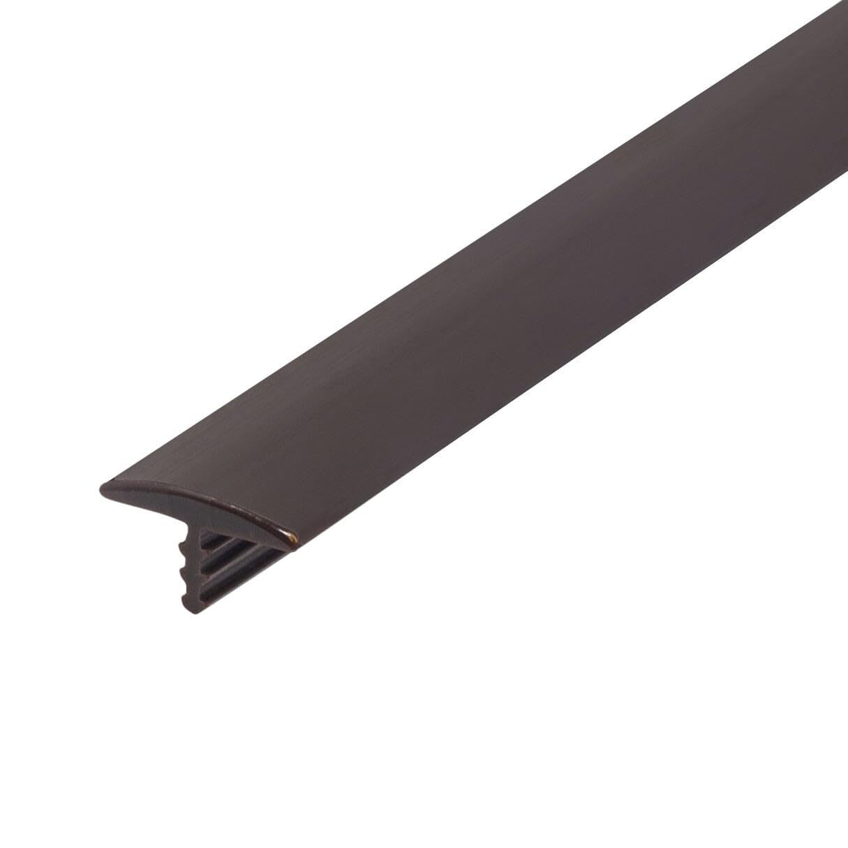 Outwater 1/2 Inch Dark Chocolate Brown Flexible Plastic T-Molding - Polyethylene Center Barb Tee Moulding - 250 Foot Coil for Flooring Transitions, DIY Projects, and Home Renovations