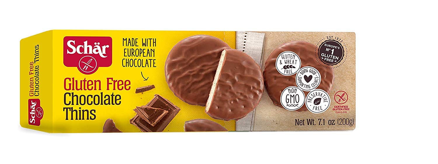 Schar Gluten Free Chocolate Thins - 6 Count Pack | Delicious Dairy-Free & Vegan Snacks for Parties, Gifts & Everyday Treats