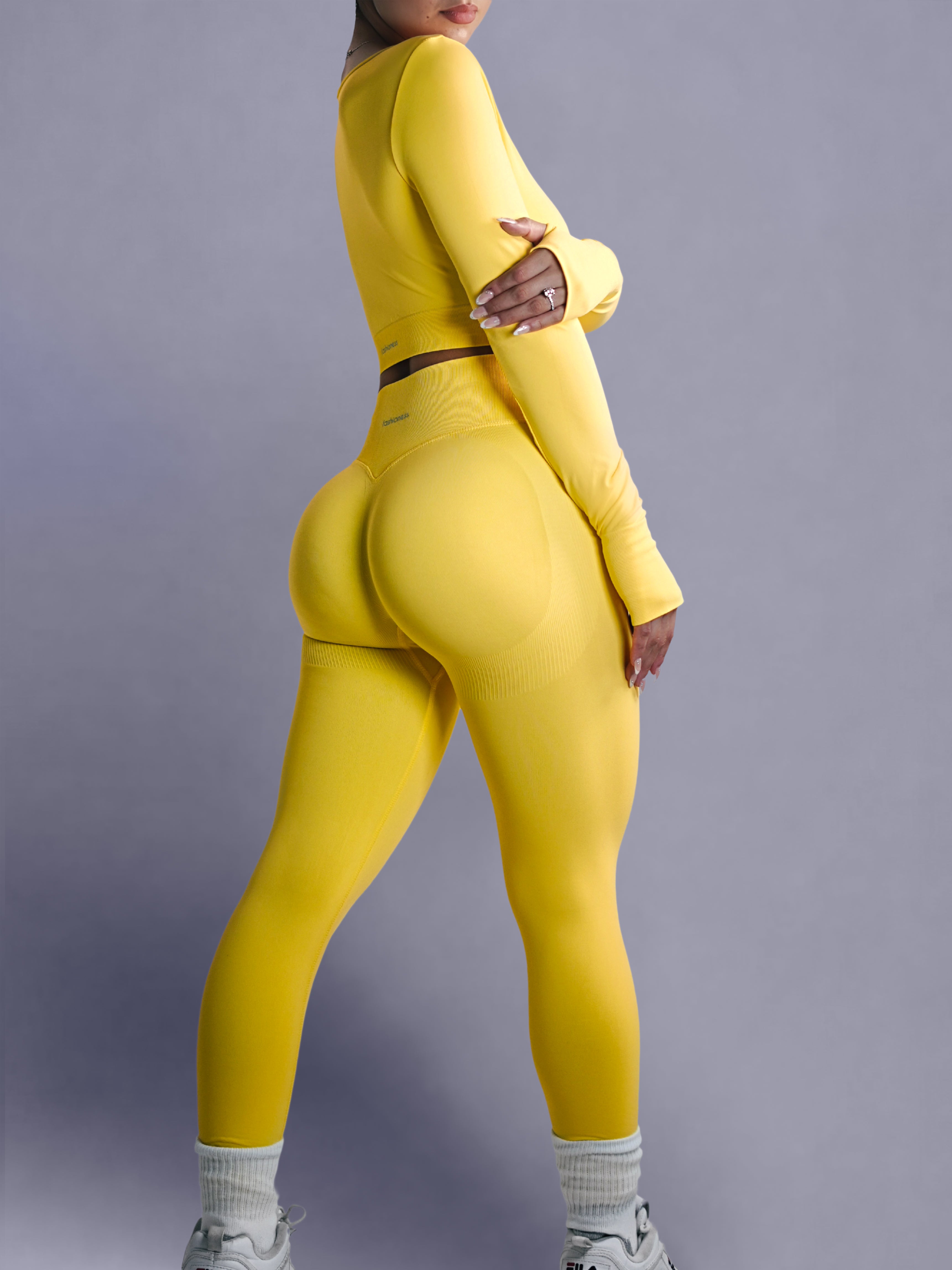 Seamless Breathable Leggings for Women - High Waisted Yoga Pants (Yellow Sprite) - Perfect for Workout, Running, Yoga & Lounge Wear