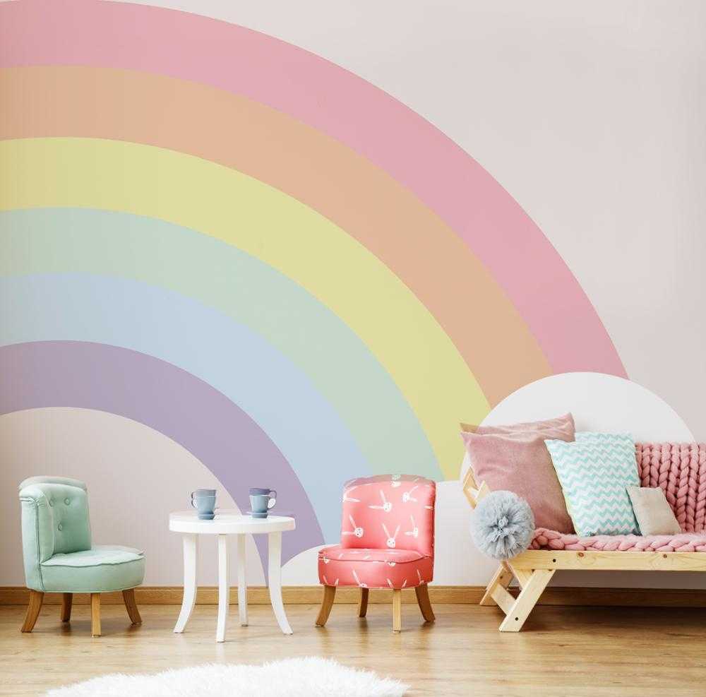Colorful Rainbow Bridge Wall Mural Sticker - Removable Waterproof Wall Decal for Kids Room, Nursery, Playroom & Home Decor