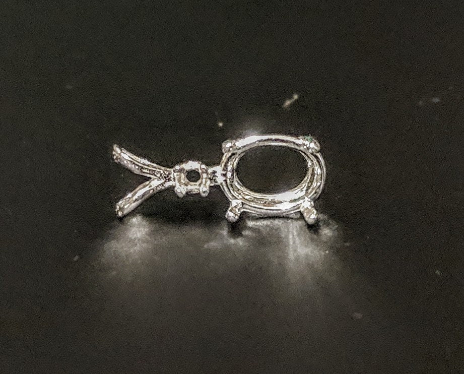 6x4mm & 9x7mm Oval Pendant Setting - Solid Sterling Silver or 14K White/Yellow/Rose Gold - Handcrafted in USA - Perfect for Birthstone, Diamond & Gemstone Jewelry Making