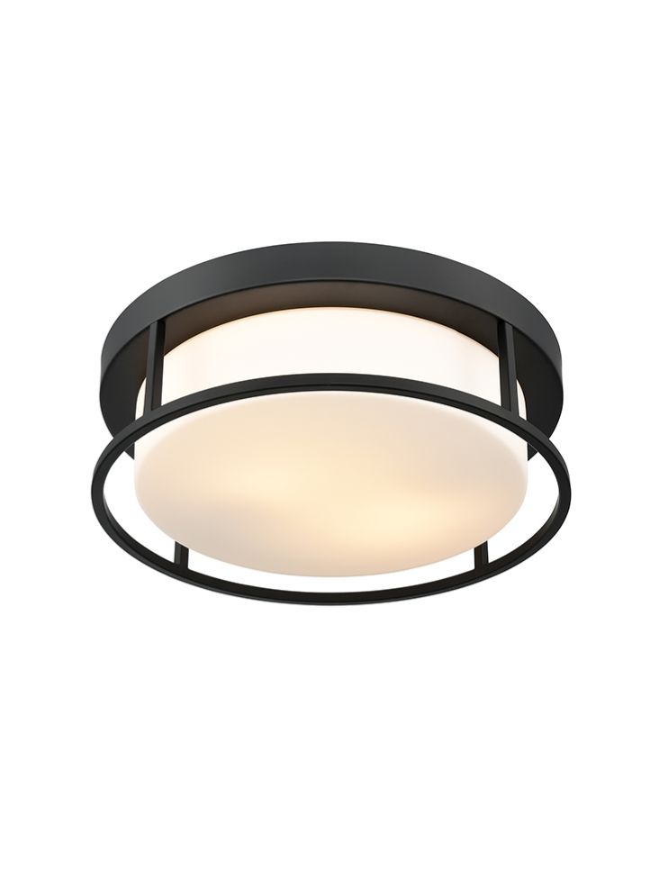 Bromley Flush Ceiling Light Fixture - Modern LED Ceiling Mount Light with Adjustable Brightness, Multiple Sizes & Finishes (Brushed Nickel, Matte Black, Polished Chrome) - Perfect for Bedroom, Living Room, Hallway and Office Lighting