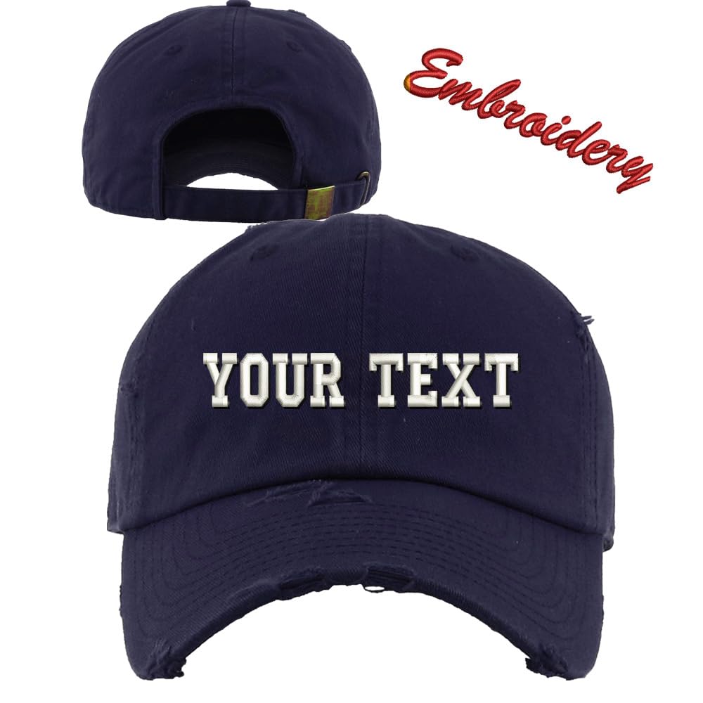 Distressed Baseball Cap KB4005 - Custom Embroidered & Monogram Hats for Men & Women | Personalized Caps for Sports, Fashion & Outdoor Activities