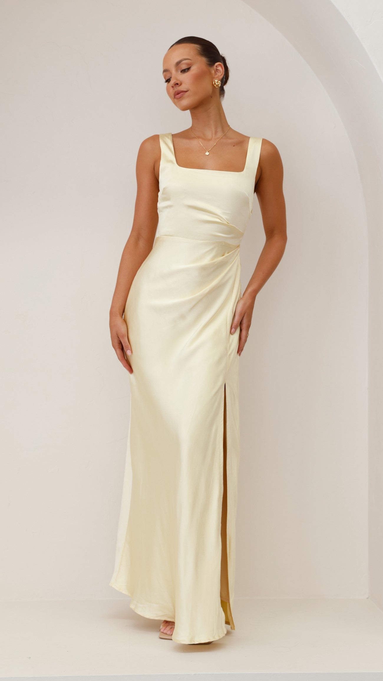 Alaria Maxi Dress for Women - Flowy Long Summer Dress in Yellow | Perfect for Beach, Vacation & Casual Outings