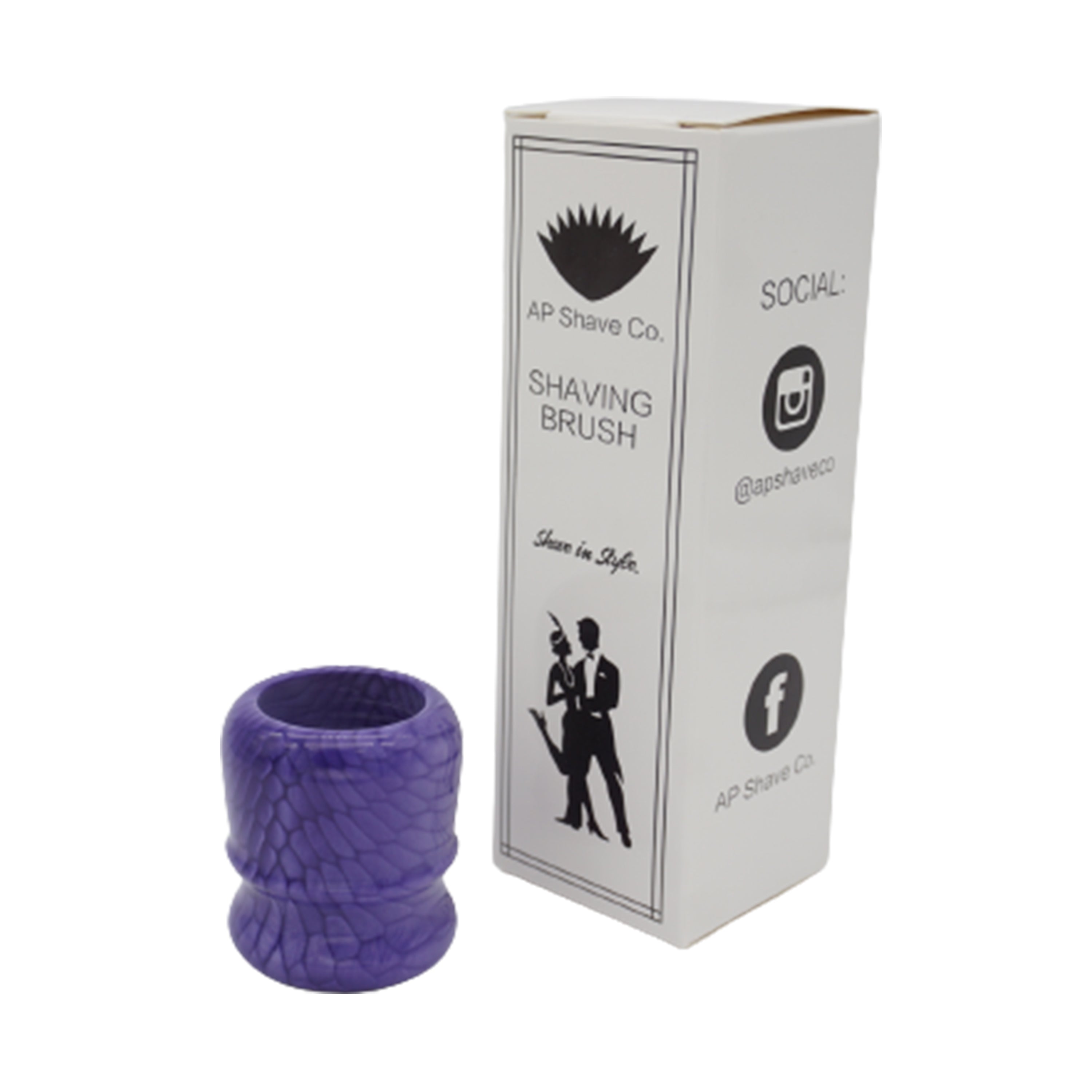 Premium Purple Snakeskin Shaving Brush Handle - Handcrafted for 24mm & 26mm Knots - Perfect for Wet Shaving & Grooming Gifts