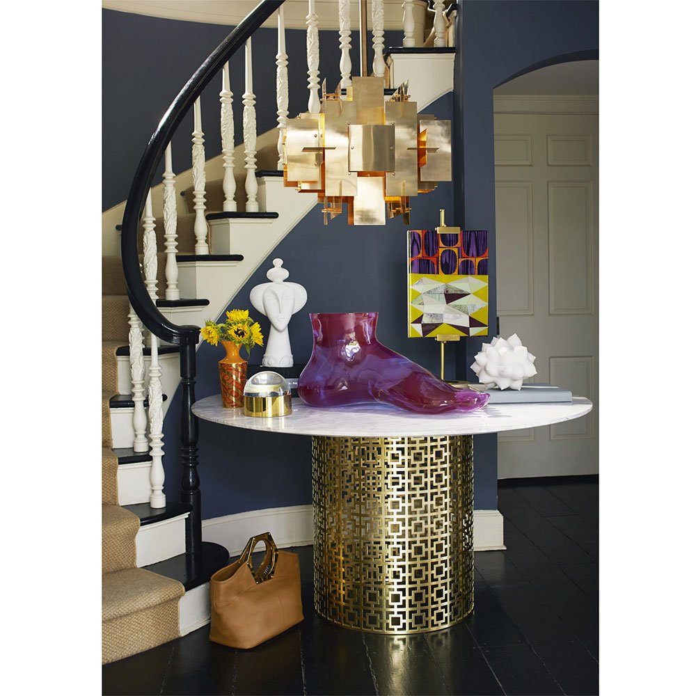 Jonathan Adler Medium Globo Box in Gold - Stylish Decorative Storage for Home & Office Organization