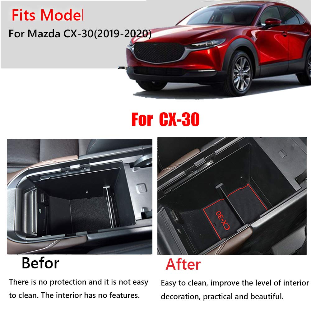 Premium Car Interior Door Storage Mats & Coasters - 11Pcs Anti-Slip Dust-Proof Set (White) for Mazda CX-30 2019-2020 - Perfect for Road Trips & Daily Commute