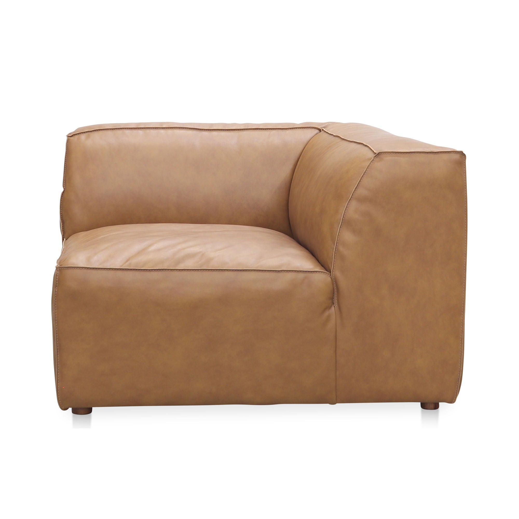 Premium Leather Corner Chair in Sonoran Tan - Stylish & Comfortable Living Room Seating for Home, Office, or Lounge