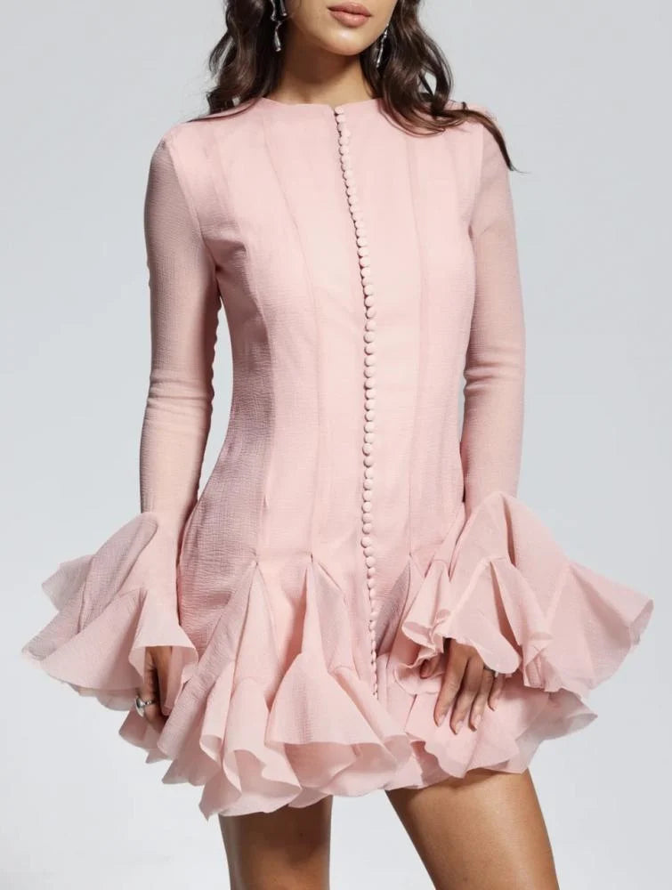JOCELYN Ruffled Mini Dress for Women - Floral Summer Party Dress, Elegant Cocktail Dress for Weddings, Dates & Special Occasions