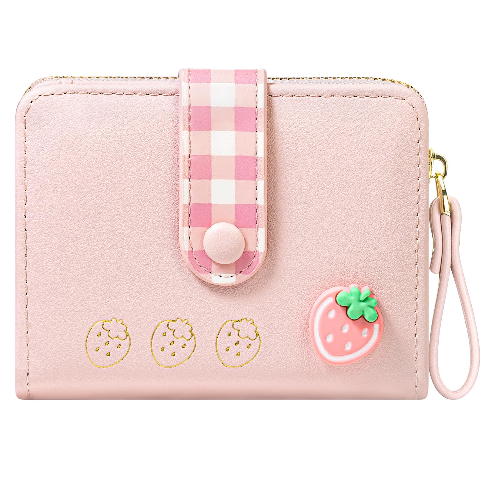 YINHEXI RFID Blocking Women's Bifold Wallet - PU Leather Small Card Holder with Zipper Coin Pocket & ID Window - Perfect for Women, Ladies, Teens & Girls (Pink) | Ideal for Everyday Use, Travel & Shopping