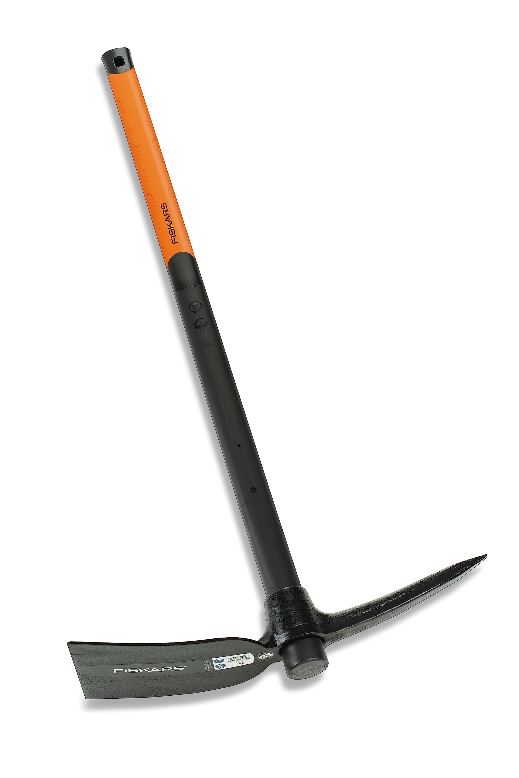 Fiskars 90cm Pick Matlock - Heavy Duty Forged Carbon Steel Head & Fiberglass Handle - 3kg Gardening & Landscaping Tool (Black/Orange) - Ideal for Digging, Trenching & Soil Breaking - Model 1002209