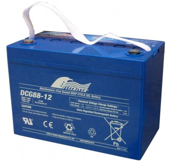Fullriver 12V 88Ah Deep Cycle GEL Battery - Rechargeable Solar Marine RV Battery for Solar Power Systems, Boats, Campers & Off-Grid Applications