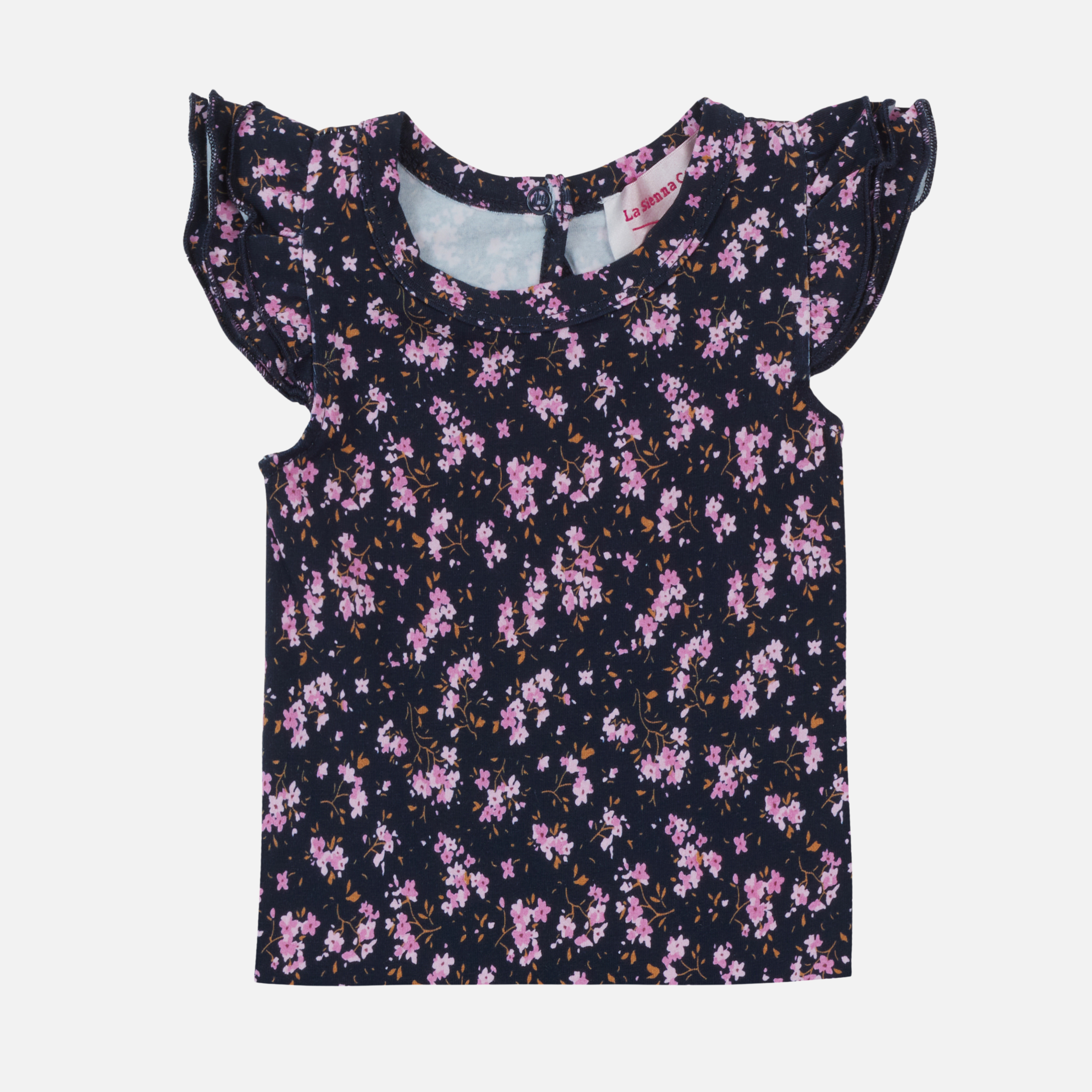 Floral Short Sleeve Flutter Top - Women's Summer Blouse with Veronica Print | Perfect for Beach Vacations, Date Nights & Casual Outings