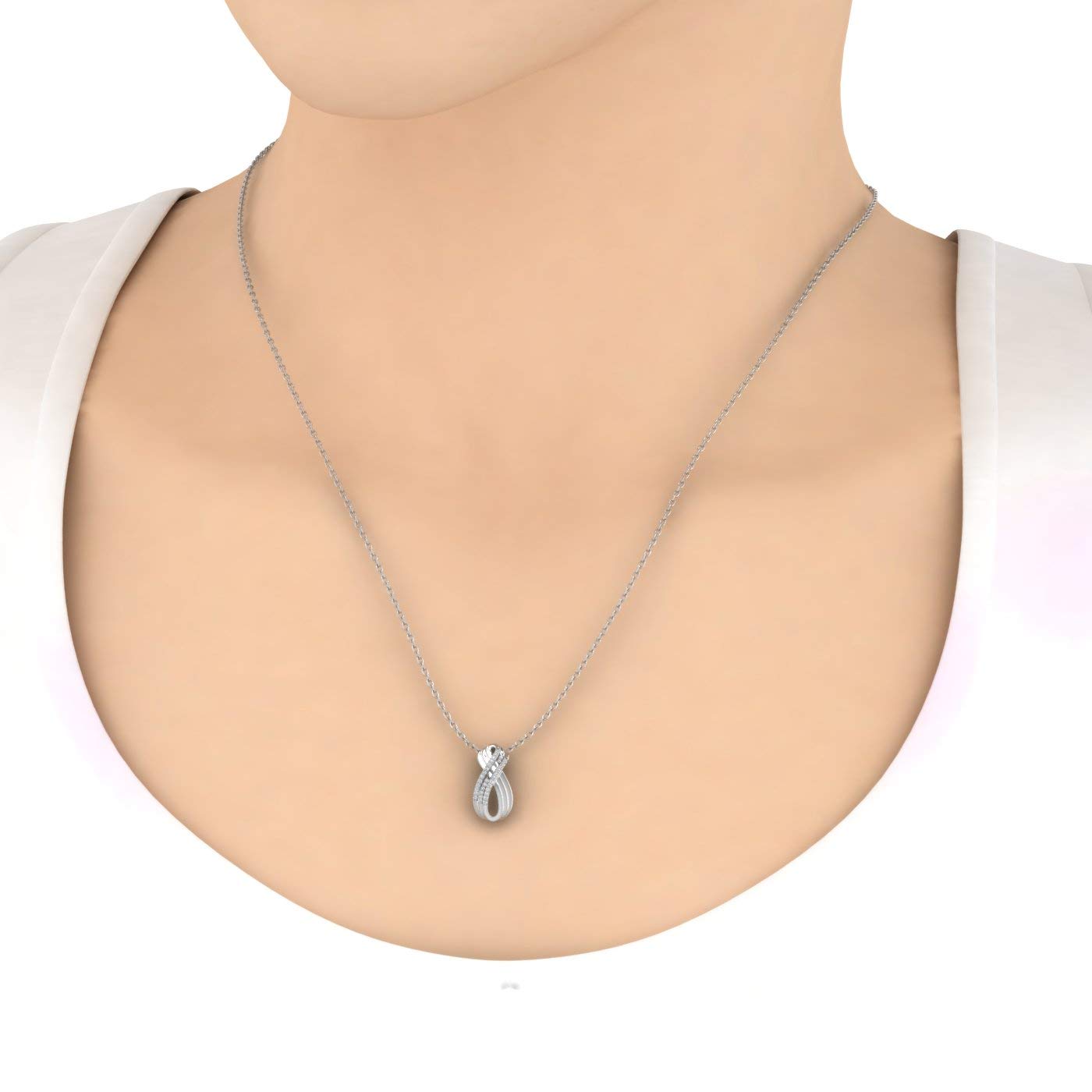 0.15 Carat IGI Certified Diamond Infinity Pendant Necklace in 925 Sterling Silver - Romantic Gift for Anniversary, Valentine's Day & Special Occasions