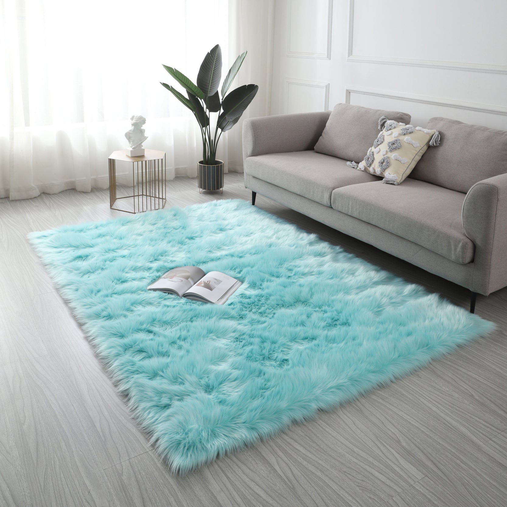 Ultra Soft Fluffy Faux Fur Sheepskin Area Rug - Cozy Home Decor for Living Room, Bedroom & Nursery - Machine Washable Shaggy Rug for Warmth and Comfort