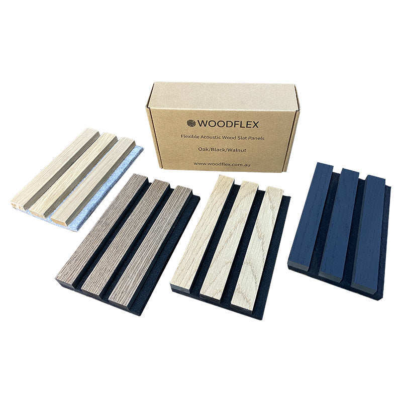 WOODFLEX Acoustics 4-Piece Sample Box Set - Premium Wooden Acoustic Panels for Home Studio, Office & Music Room Soundproofing