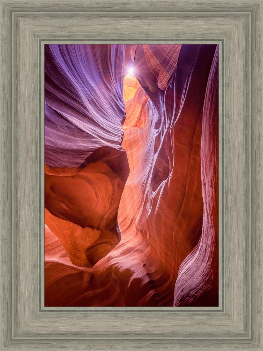 Antelope Canyon Sunburst Wall Art - Stunning Desert Landscape Photography Print for Home & Office Decor | Perfect for Living Room, Bedroom, or Gift