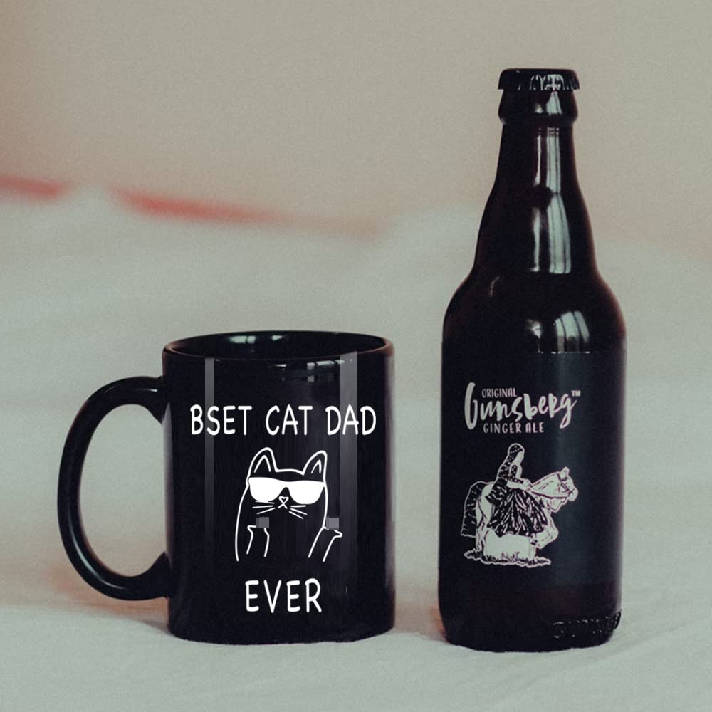 Best Cat Dad Ever Coffee Mug - Funny Cat Theme Gift for Men, Cat Lovers & Pet Owners - Perfect for Father's Day, Christmas, Birthday & Anniversary - Ideal for Office Use, Home Decor & Gift Giving