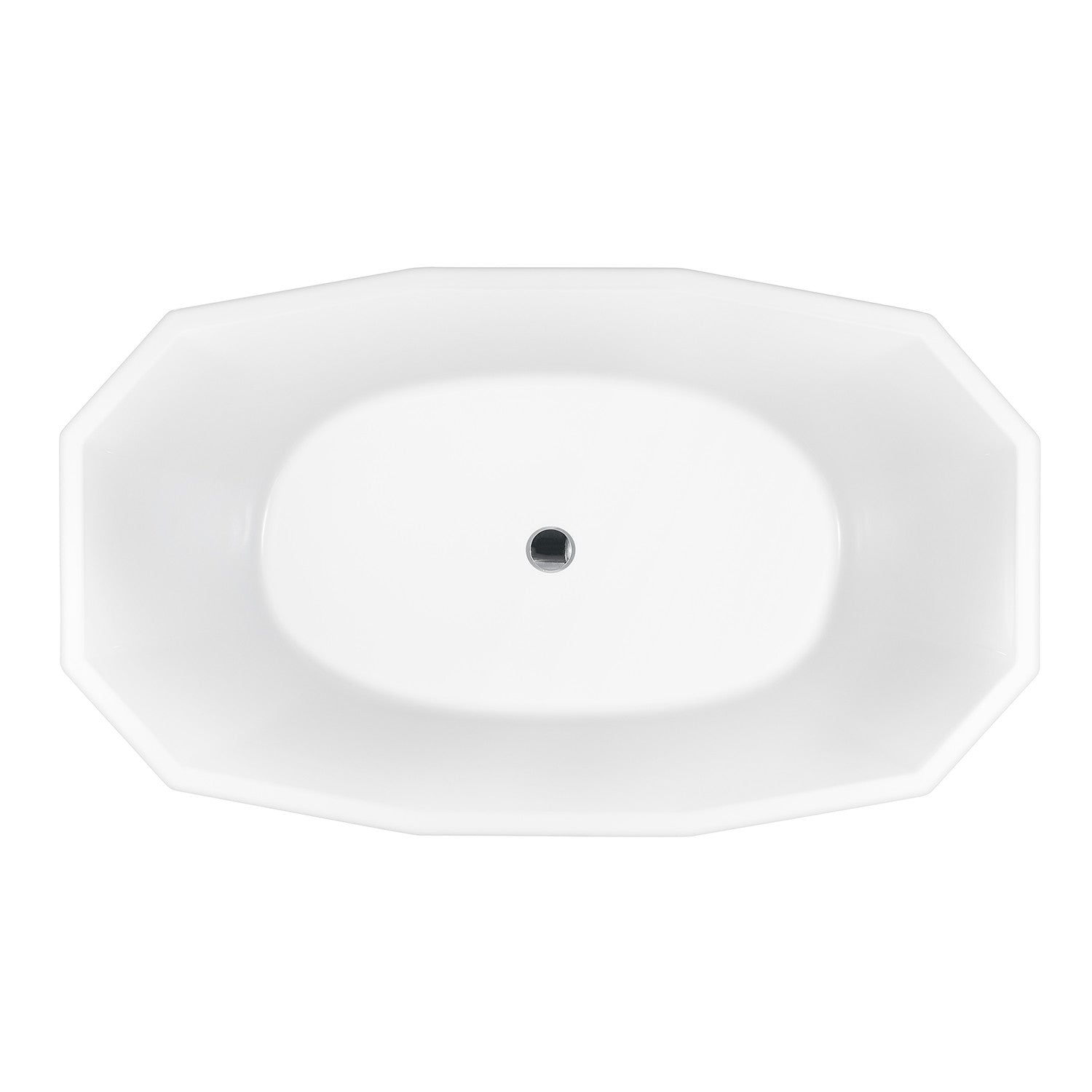 Aqua Eden VTSQ593024 59-Inch Glossy White Acrylic Oval Freestanding Bathtub with Drain - Perfect for Luxury Bathrooms & Spa Retreats
