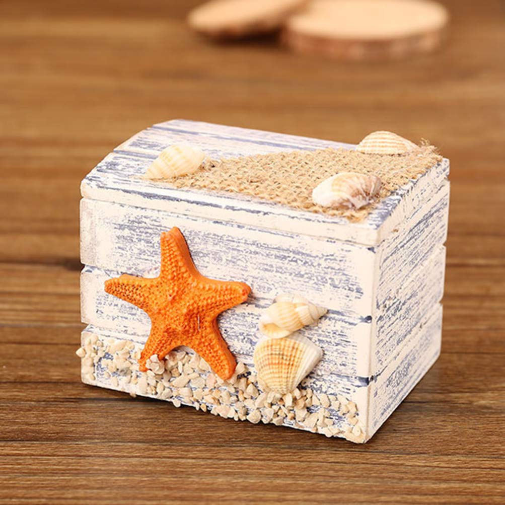 LIOOBO Wooden Jewelry Box Organizer - Mediterranean Nautical Style Storage Case for Rings, Necklaces & Earrings | Perfect for Home, Office & Travel Accessories Organization