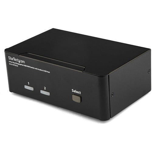 2 Port Dual DisplayPort USB KVM Switch with Audio & USB 2.0 Hub - Seamlessly Control 2 Computers with Single Keyboard/Mouse for Home Office & Gaming Setup