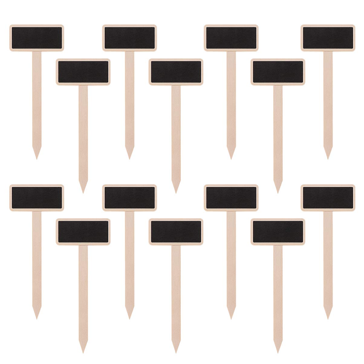EXCEART Mini Wood Chalkboard Stakes - 12 Pack Blackboard Garden Plant Markers with Chalk - Waterproof Wooden Plant Labels for Herb Garden, Vegetable Patch & Outdoor Decor - Perfect for Gardening Gifts & Home Organization