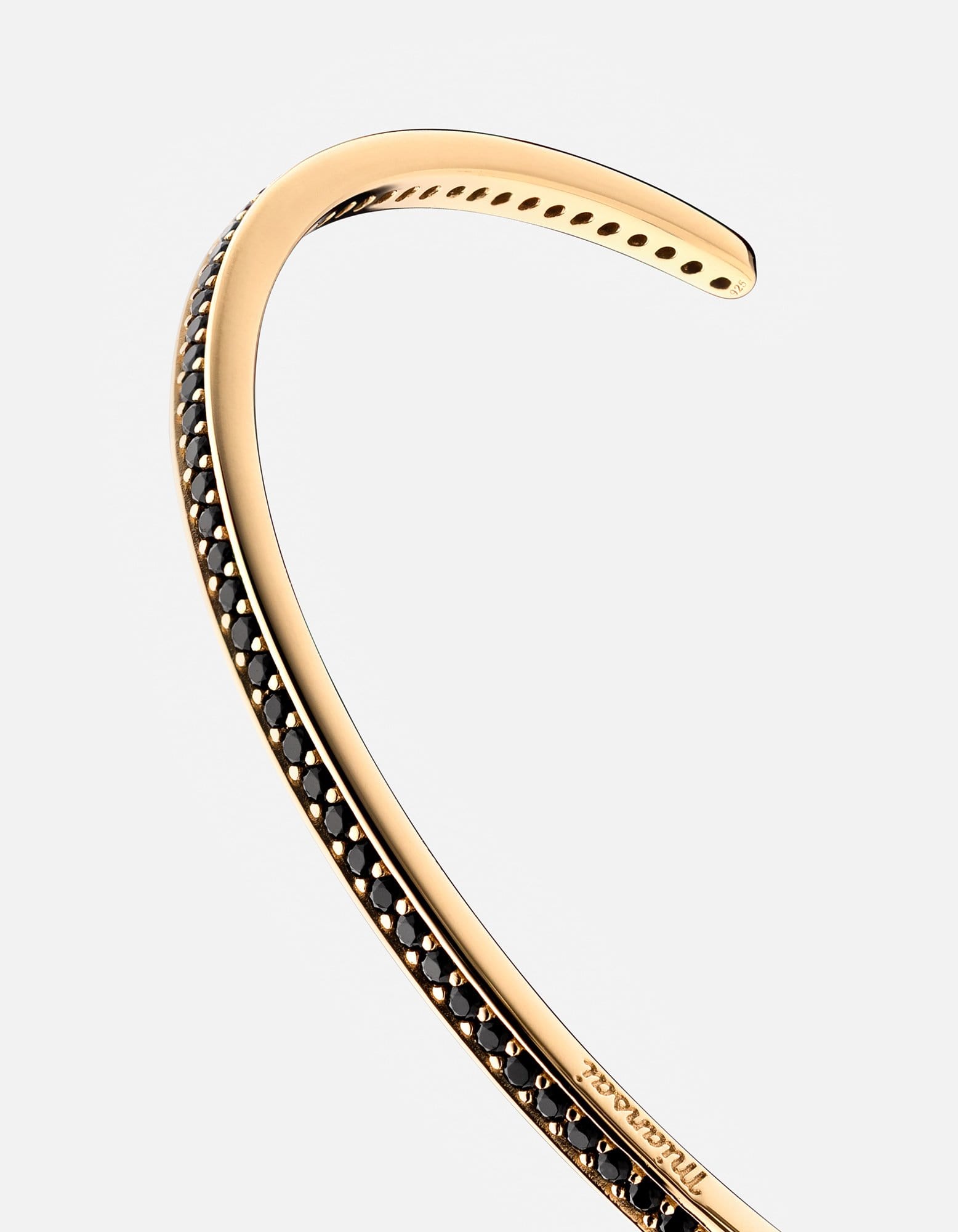 14K Gold & Black Diamond Cuff Bracelet Set - Elegant Jewelry for Women, Perfect for Parties, Weddings & Special Occasions