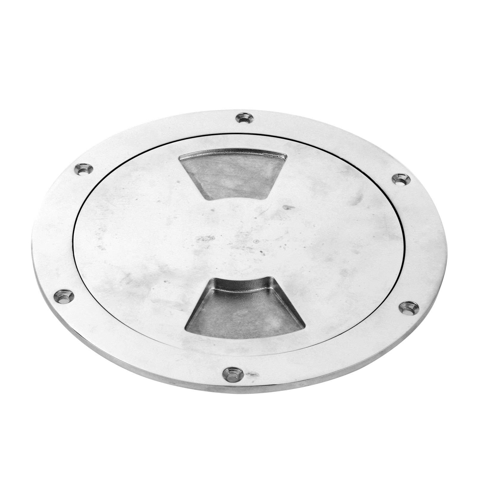 6 Inch Stainless Steel Marine Deck Plate Hatch Cover with Key - Waterproof Boat Inspection Accessory for Yacht, Sailboat & Ship Maintenance | Durable Marine Hardware for Engine Room & Storage Access