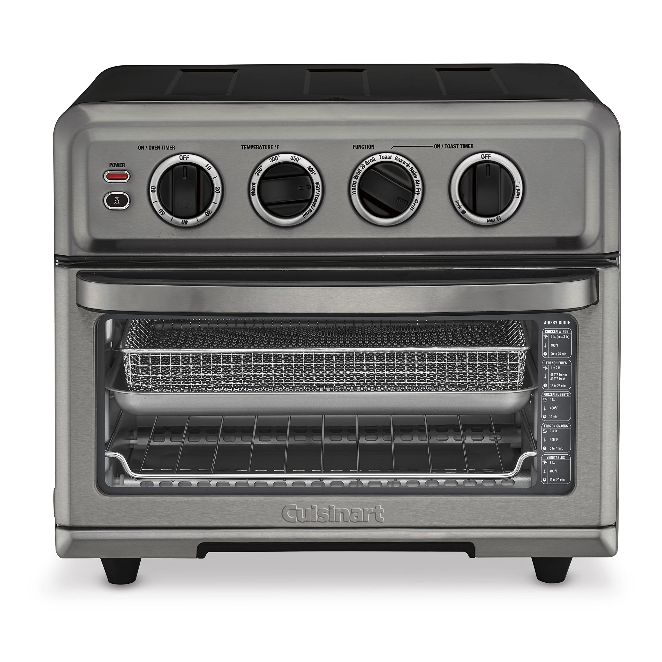 Cuisinart TOA-70BKS 8-in-1 Air Fryer Toaster Oven Combo with Convection Bake, Grill, Broil & Keep Warm Functions - Black Stainless Steel Countertop Oven for Healthy Cooking, Baking & Meal Prep