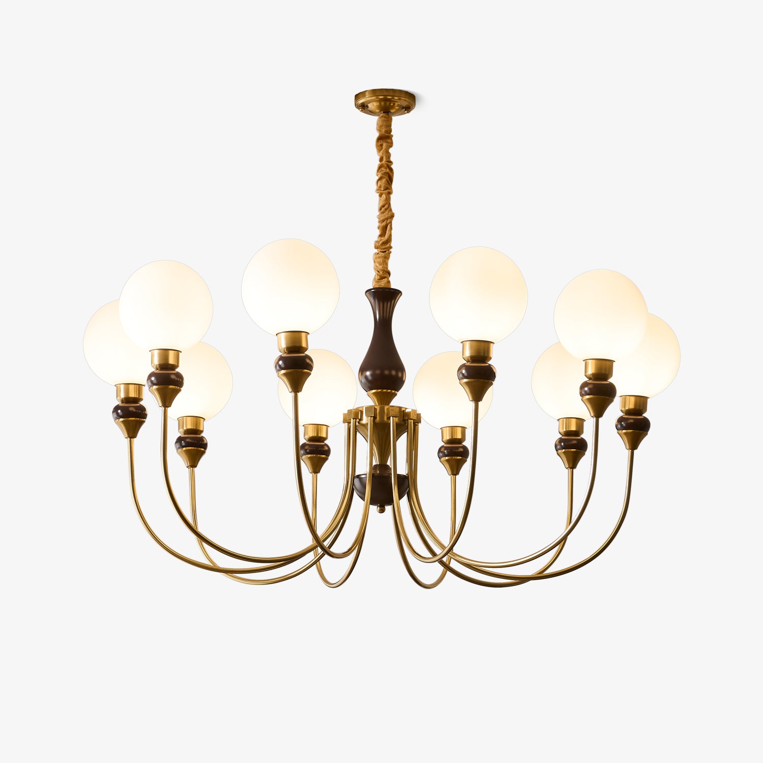 Helena Curve Chandelier - Modern Crystal Ceiling Light Fixture for Dining Room, Living Room & Bedroom | Elegant Lighting for Home Decor