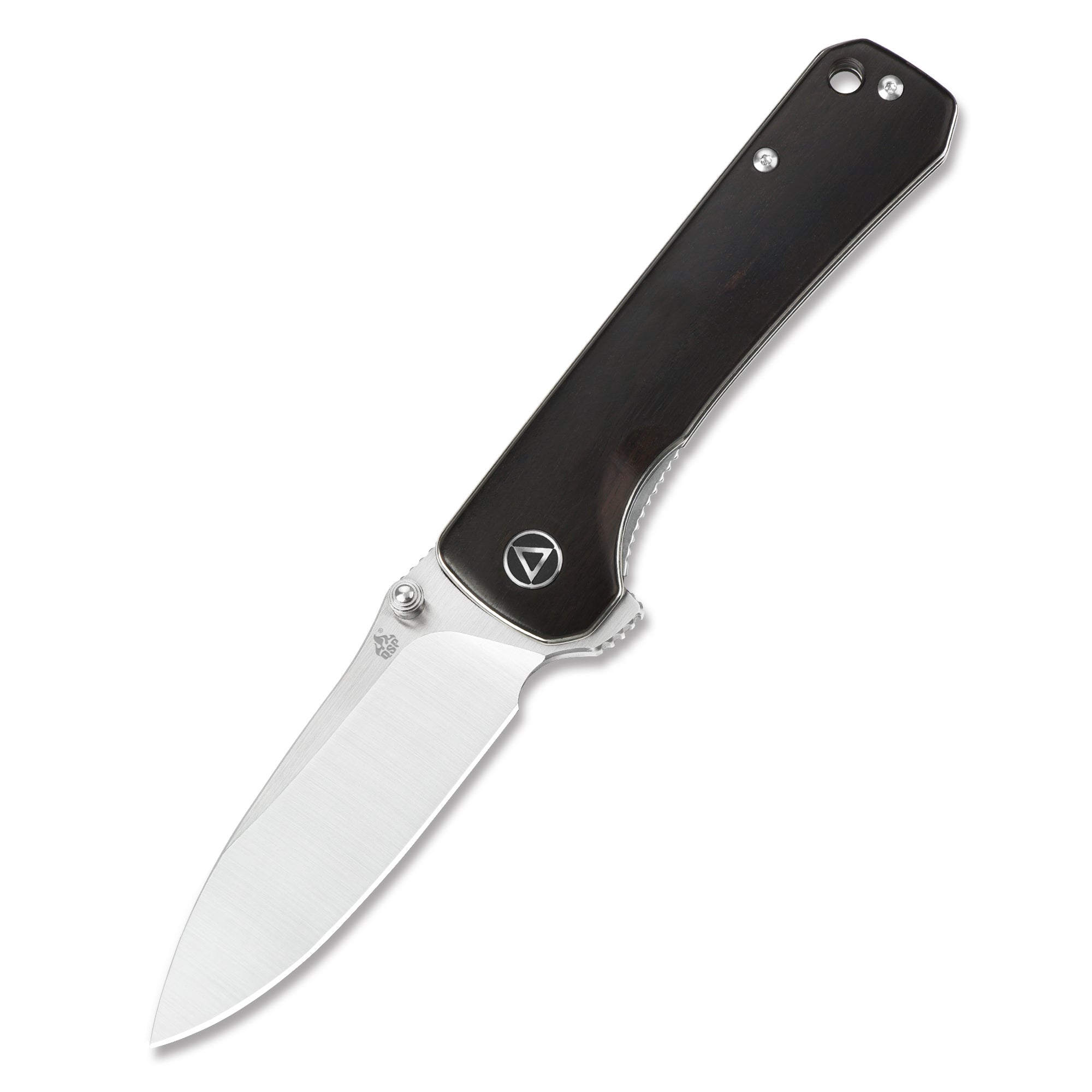 QSP Hawk Liner Lock Pocket Knife - 14C28N Stainless Steel Blade with Ebony Wood Handle - EDC Folding Knife for Camping, Hiking & Outdoor Adventures