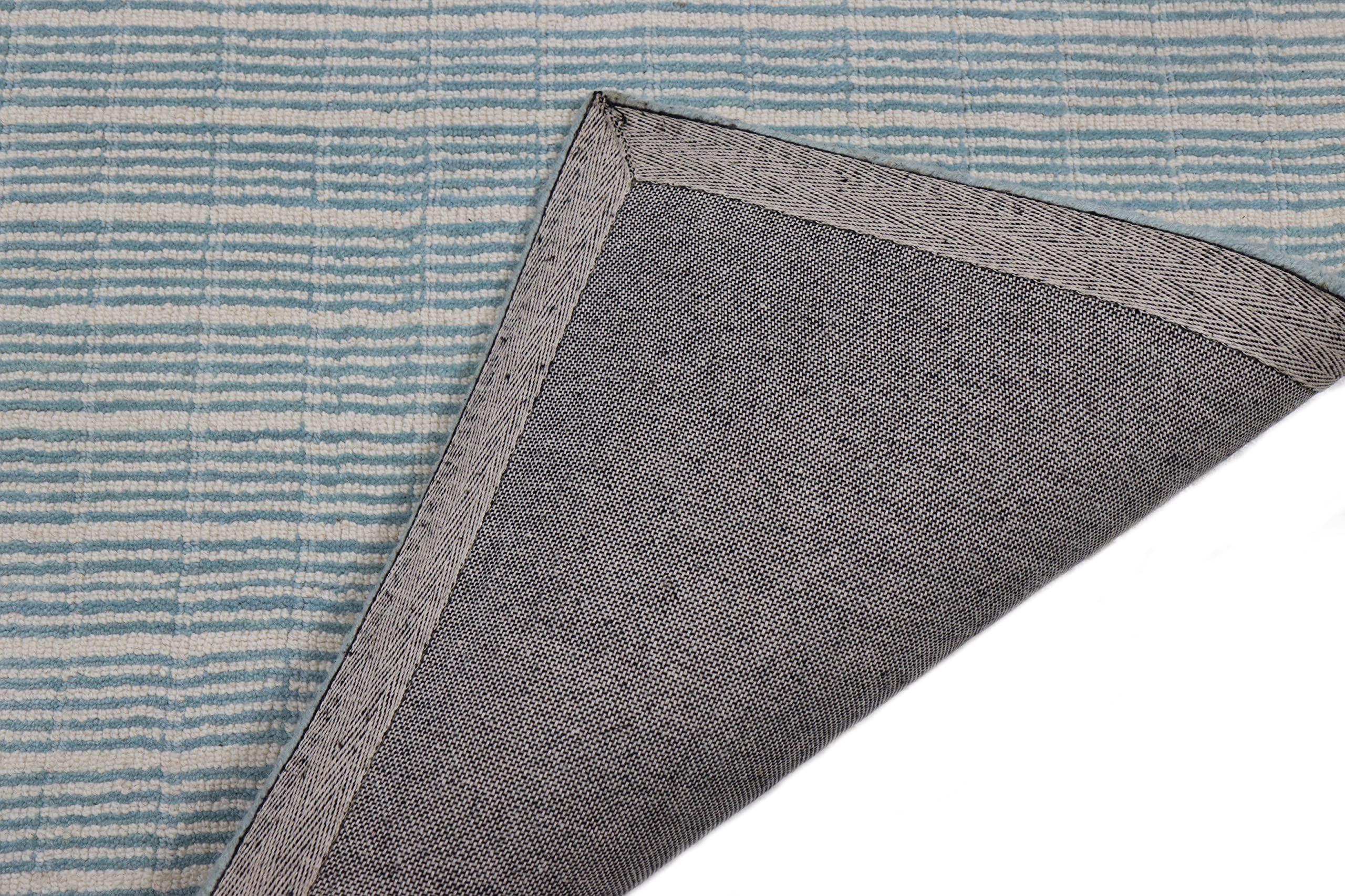 Bashian Collection Luxury Hand Loomed Wool Area Rug - 3.6' x 5.6' Sky/Ivory - Perfect for Entryway, Living Room, Bedroom & Home Décor - Soft & Durable Runner Rug for High Traffic Areas