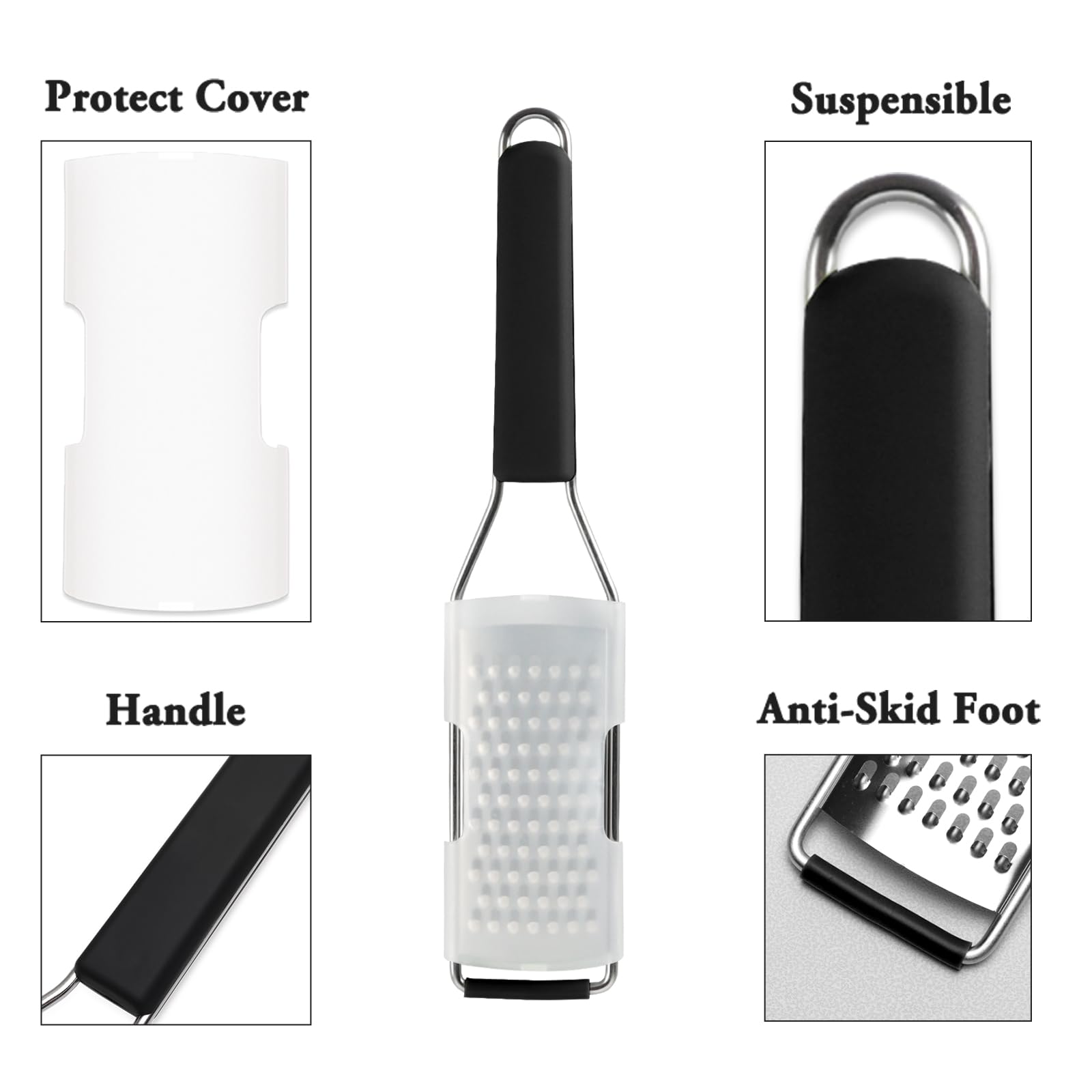 Premium Stainless Steel Cheese Grater & Zester - Multi-Purpose Kitchen Tool for Parmesan, Lemon, Garlic, Nutmeg, Chocolate & Vegetables | Perfect for Baking, Cooking & Garnishing Dishes
