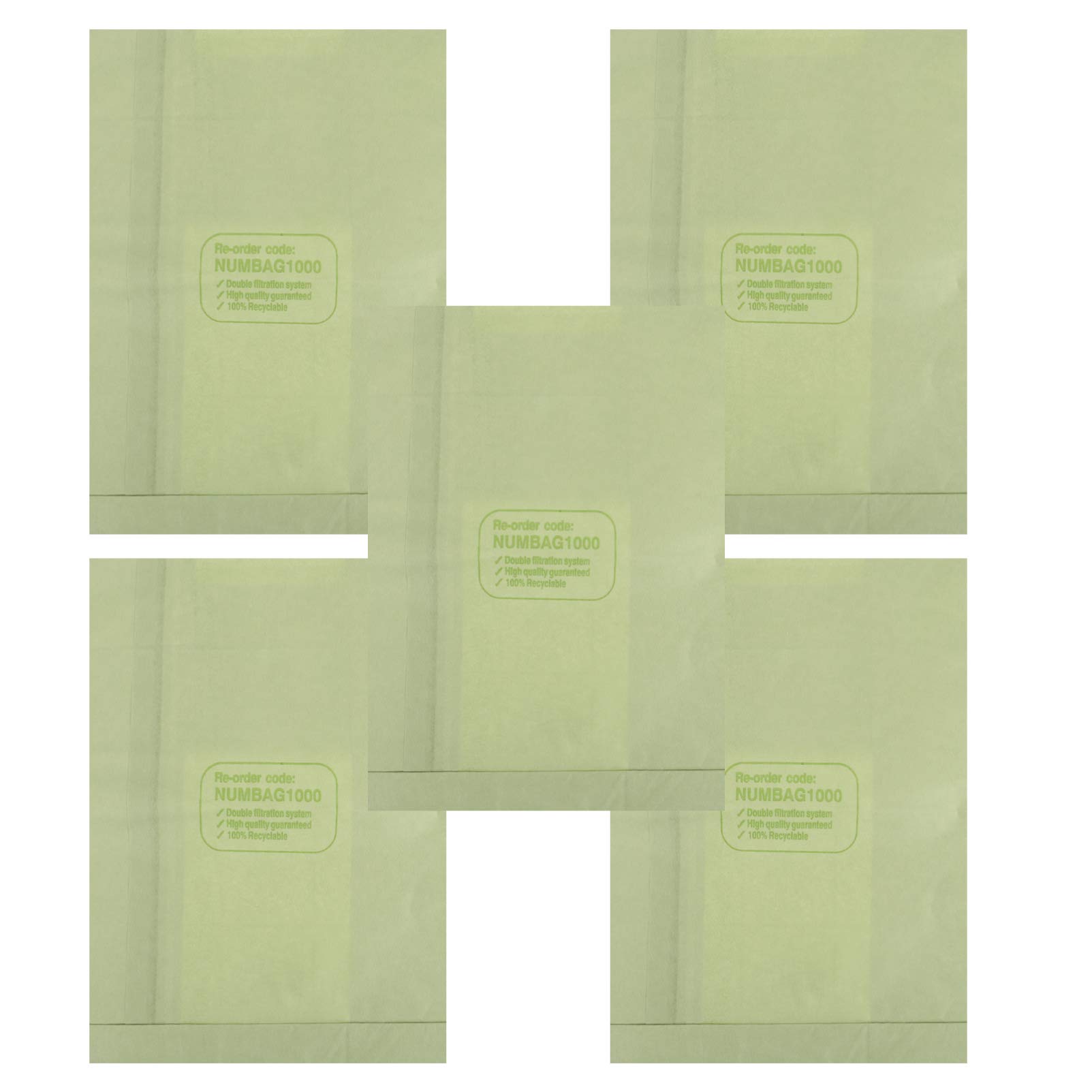 5-Pack Cabilock Vacuum Cleaner Replacement Bags - High Efficiency Filtration for Dust & Allergens - Compatible with Most Vacuum Models - Perfect for Home Cleaning, Pet Hair Removal & Allergy Relief