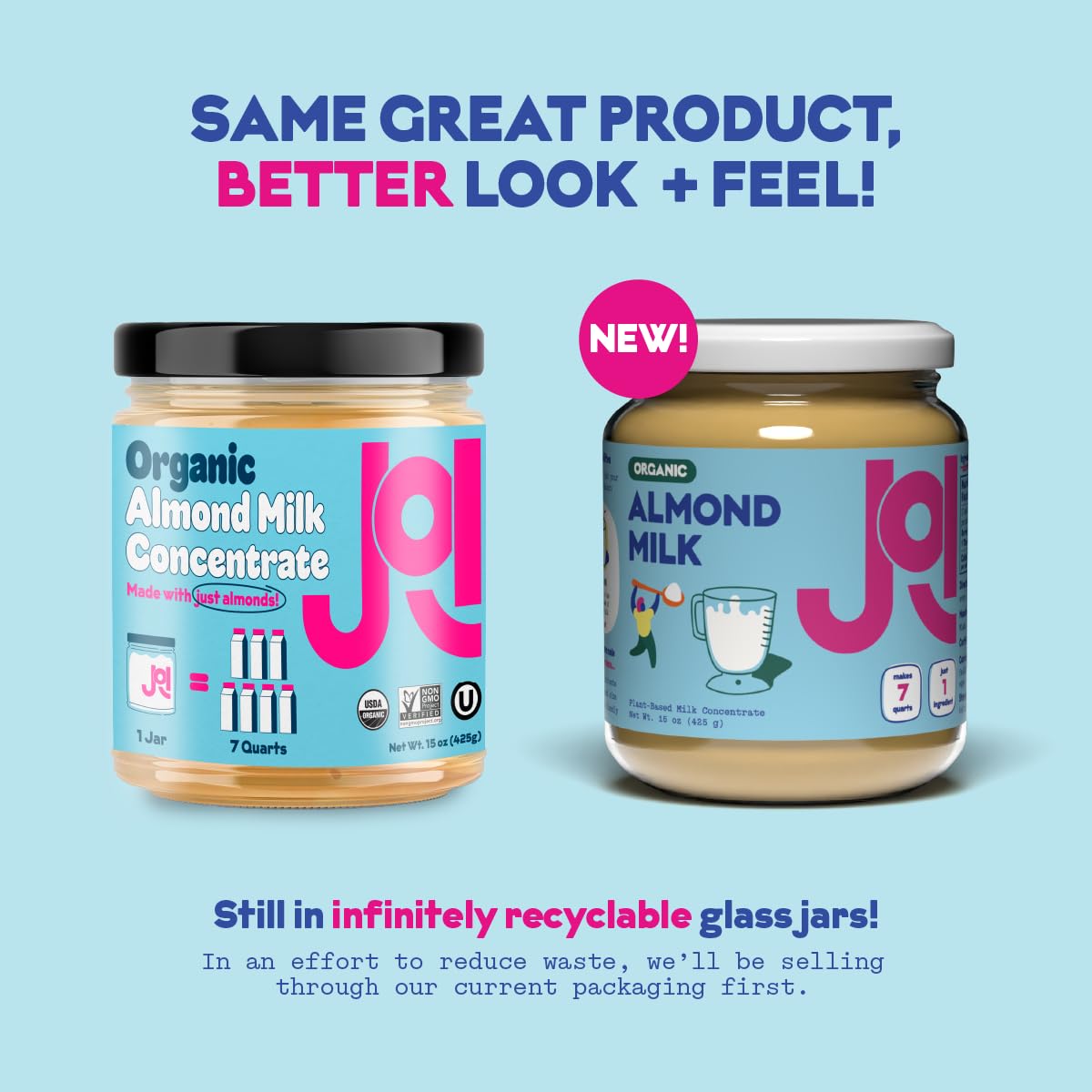 Organic Unsweetened Almond Milk Powder by JOI - 2-Pack, 54 Servings | Vegan, Keto, Dairy-Free, Kosher, Shelf-Stable | No Sugar, Additives, Gums or Seed Oils | Perfect for Coffee Creamer, Smoothies & Baking | Plant-Based Milk Alternative
