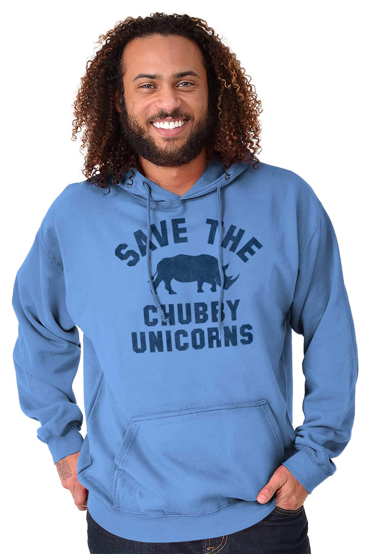 Brisco Brands Save The Chubby Unicorns Fantasy Hoodie Sweatshirt for Women & Men | Cozy Pullover with Unique Design for Casual Wear, Gifts & Fantasy Lovers