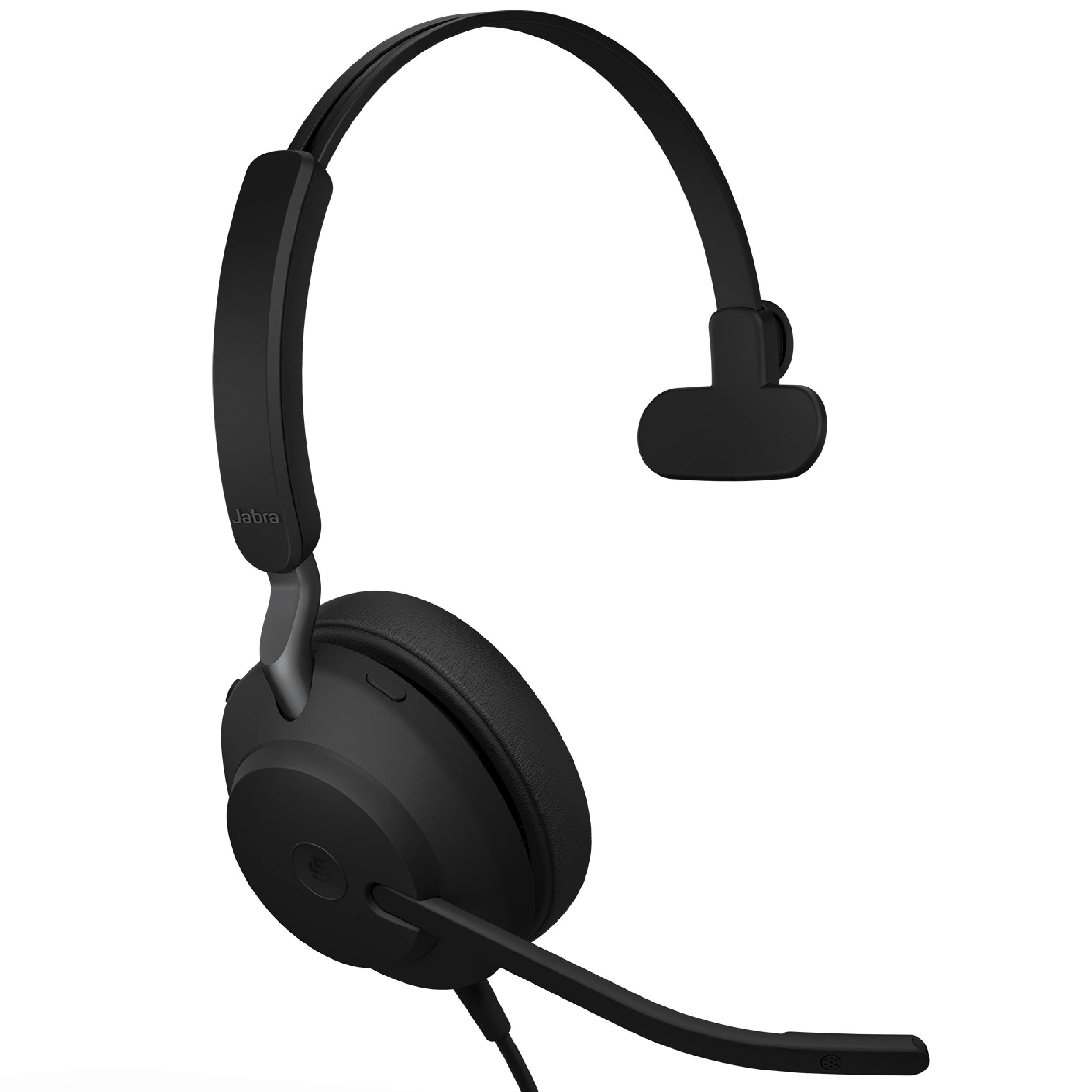 Jabra Evolve2 40 MS Wired Headphones with USB-A - Mono Black Office Headset for Telework, Calls & Music | All-Day Comfort & Passive Noise Cancelling | MS-Optimized USB Connection | Perfect for Remote Work, Video Conferencing & Online Learning