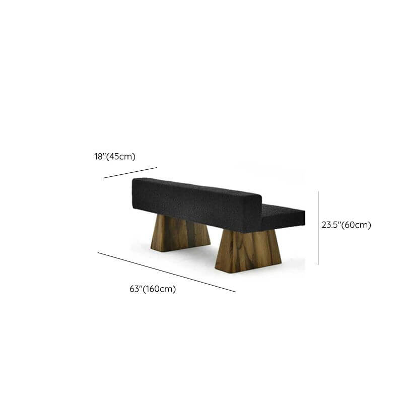 Midnight Black Modern Solid Wood Dining Bench with Upholstered Backrest - Perfect for Kitchen, Dining Room, and Breakfast Nook Seating