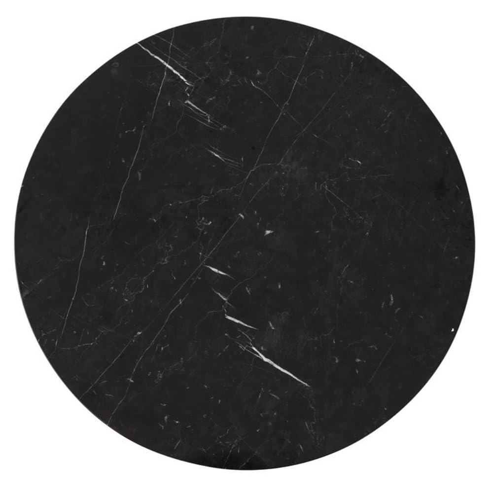 18 Inch Black Marble Ottoman Serving Tray - Round Table Centerpiece for Cakes, Cupcakes & Desserts | Elegant Home Decor for Dining, Tea Parties & Entertaining