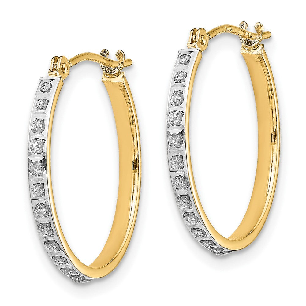 Gold Diamond Hinged Hoop Earrings - Round Sparkling Studs DF242 | Perfect for Weddings, Parties & Special Occasions