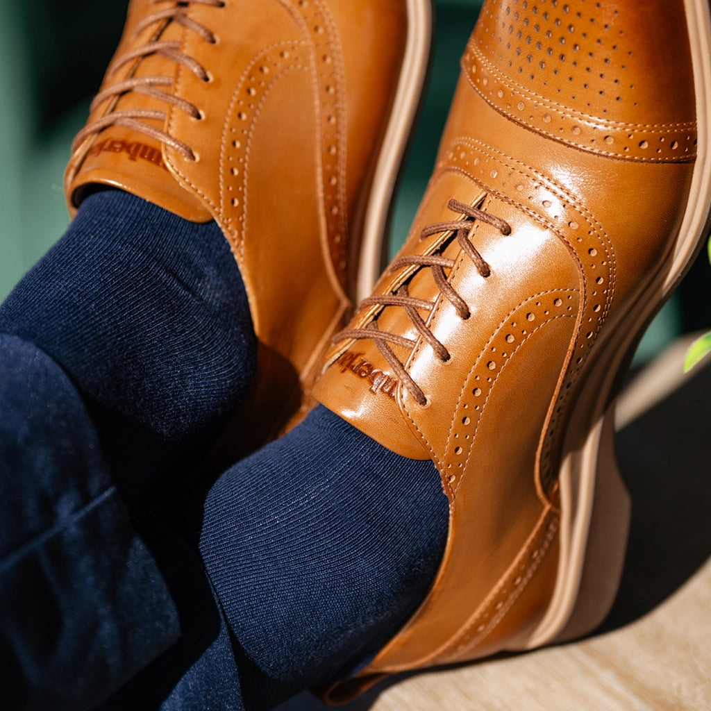 Premium Cobalt Blue Dress Socks for Men - Comfortable Formal & Business Socks - Perfect for Office, Wedding & Special Occasions