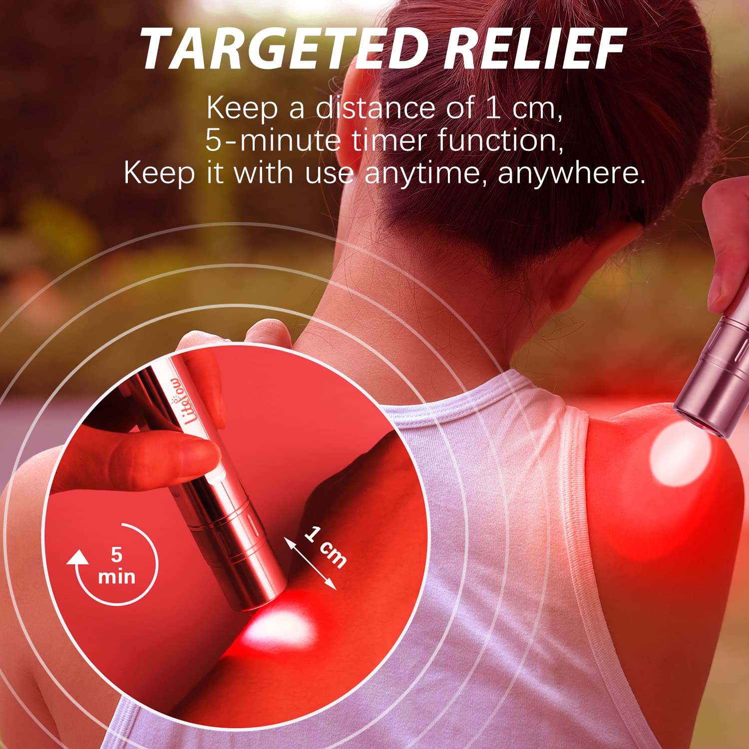 Red Light Therapy Device for Pain Relief - 630nm, 660nm & 850nm Wavelengths Handheld LED Light Therapy for Muscle & Joint Pain - Portable Infrared Therapy for Home Use, Recovery, and Wellness