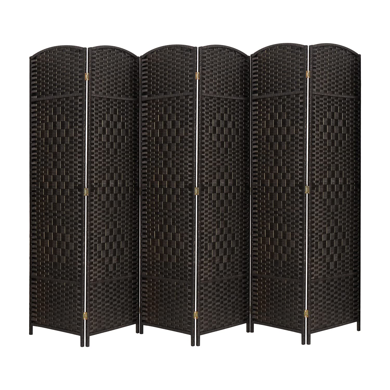 Tall Folding Room Divider Screen - Extra Wide 6-Panel Black Privacy Partition for Home & Office | Perfect for Creating Private Spaces in Living Rooms, Bedrooms, or Workspaces