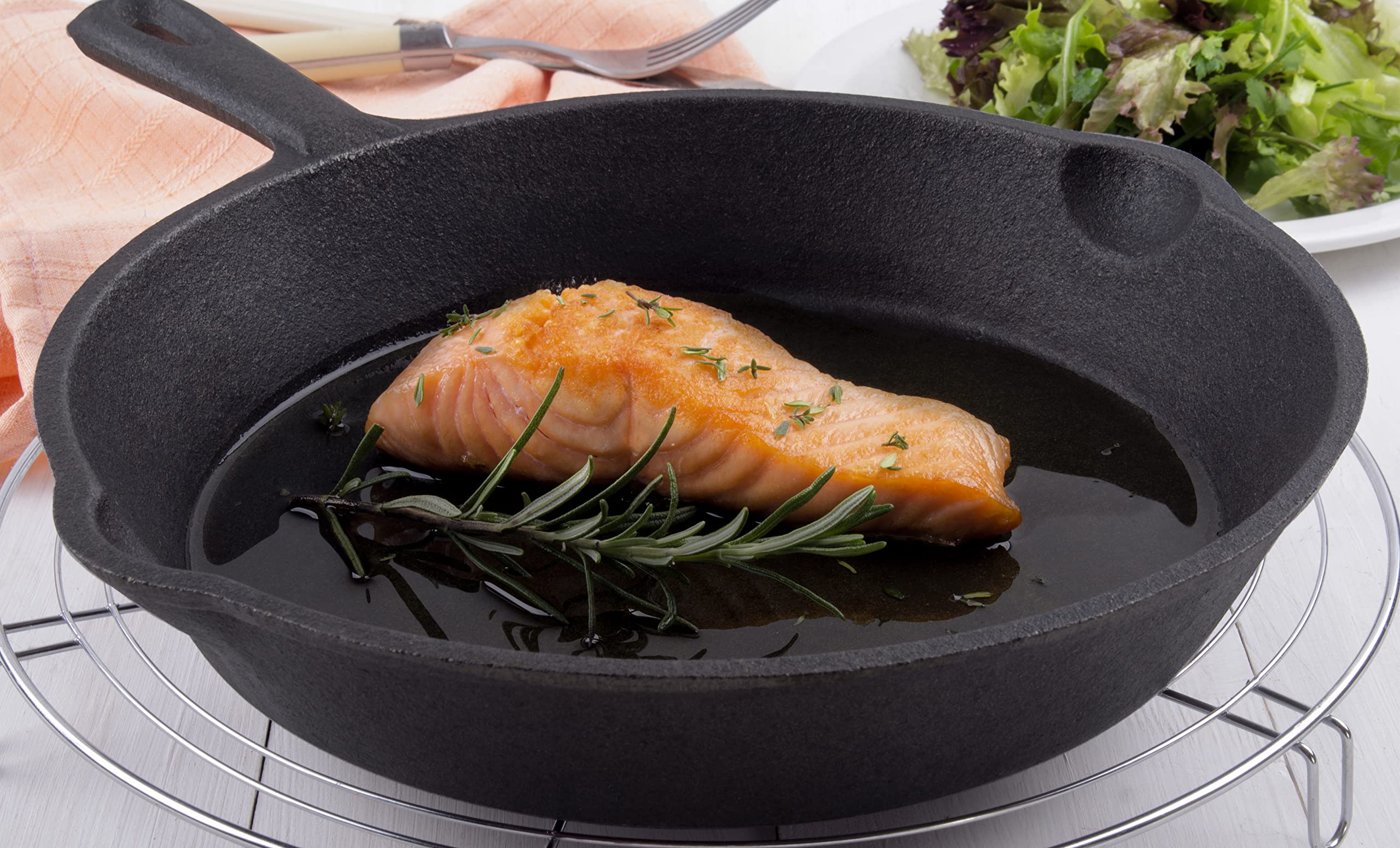 Premium 3-Piece Cast Iron Skillet Set - Nonstick Pre-Seasoned, Chemical-Free & Heavy Duty - 6