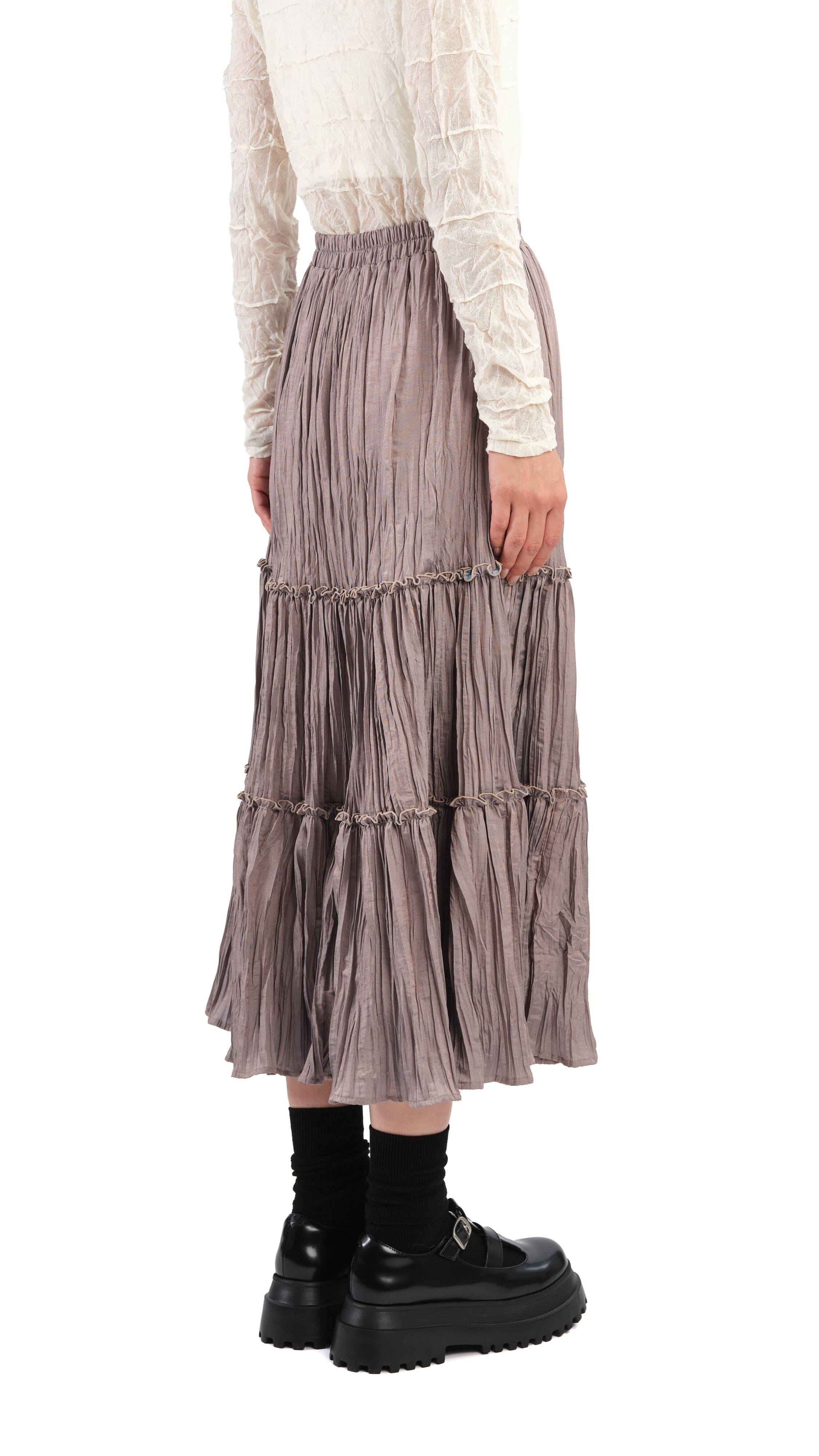 Stylish Pleated Skirt for Women - Trendy A-Line Midi Skirt with Elastic Waist | Perfect for Office, Party & Casual Outfits