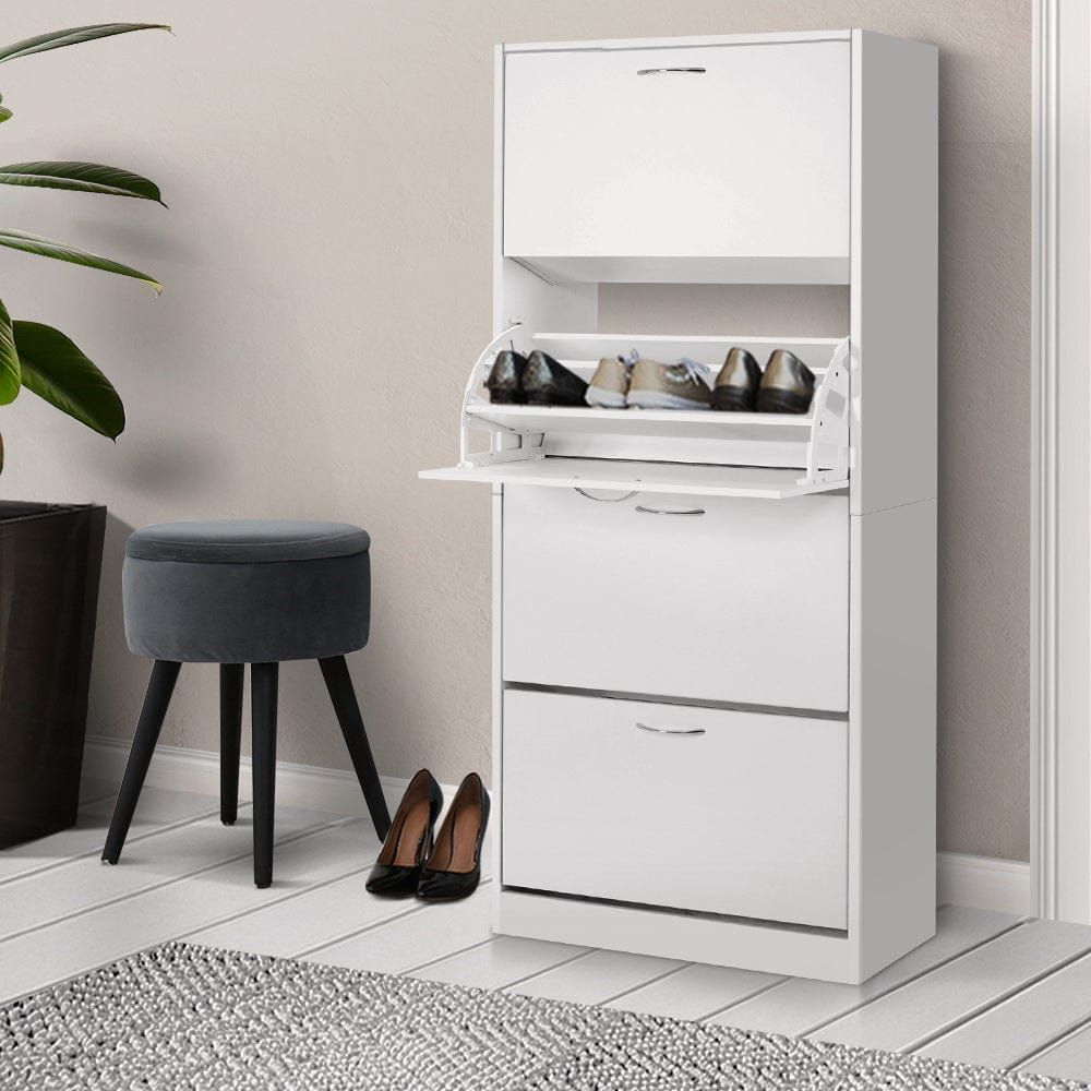 60 Pair Shoe Storage Cabinet - Space Saving Shoe Rack Organizer with Drawers for Closet, Entryway & Bedroom Organization